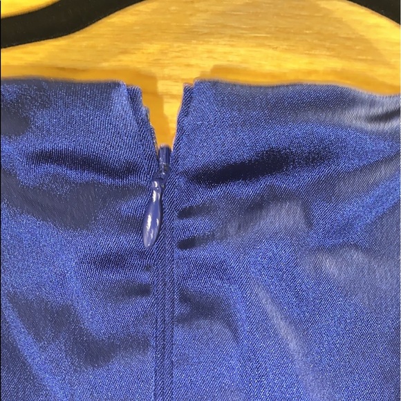 Talbot Runhof Bosworth navy wrap-effect satin gown - Picture 7 of 11